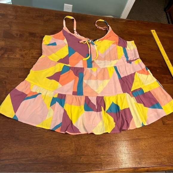 torrid Tops - Torrid Colorful Geometric tank top yellow pink size 1 or XL/XXL
